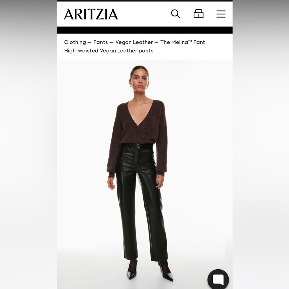 Aritzia Lightly Used Melina Vegan Leather Pant